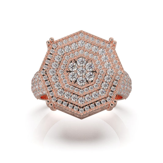 2.60 ct Natural Diamond Engagement Rings in 10k Rose Gold