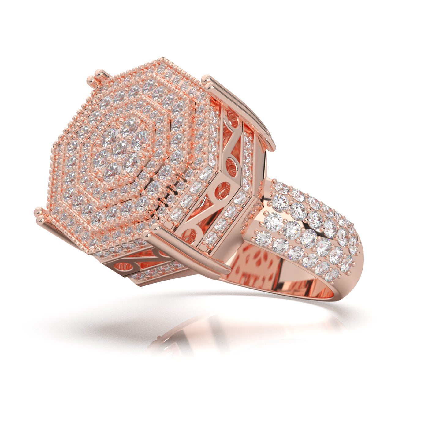 2.60 ct Natural Diamond Engagement Rings in 10k Rose Gold