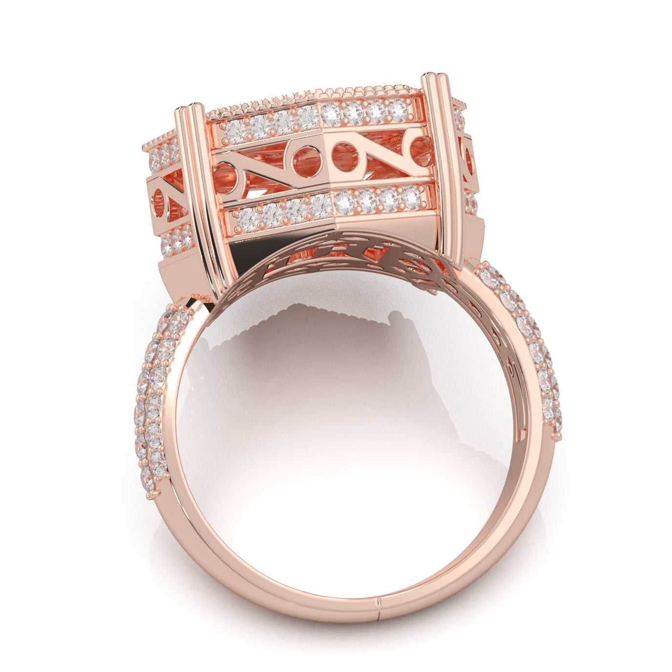 2.60 ct Moissanite Engagement Rings in 14k Rose Gold