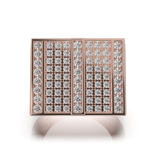 2.10 ct Lab Grown Diamond Mens Rings in 14k Rose Gold