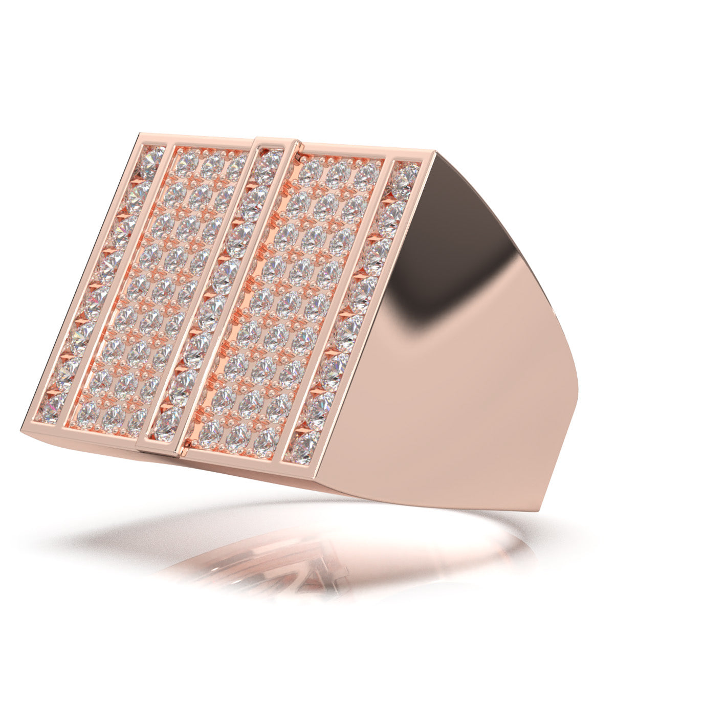 2.10 ct Moissanite Mens Rings in 14k Rose Gold