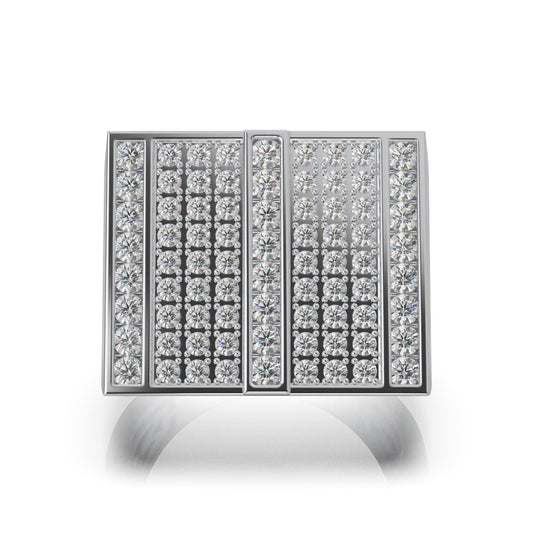 2.10 ct Natural Diamond Mens Rings in 10k White Gold