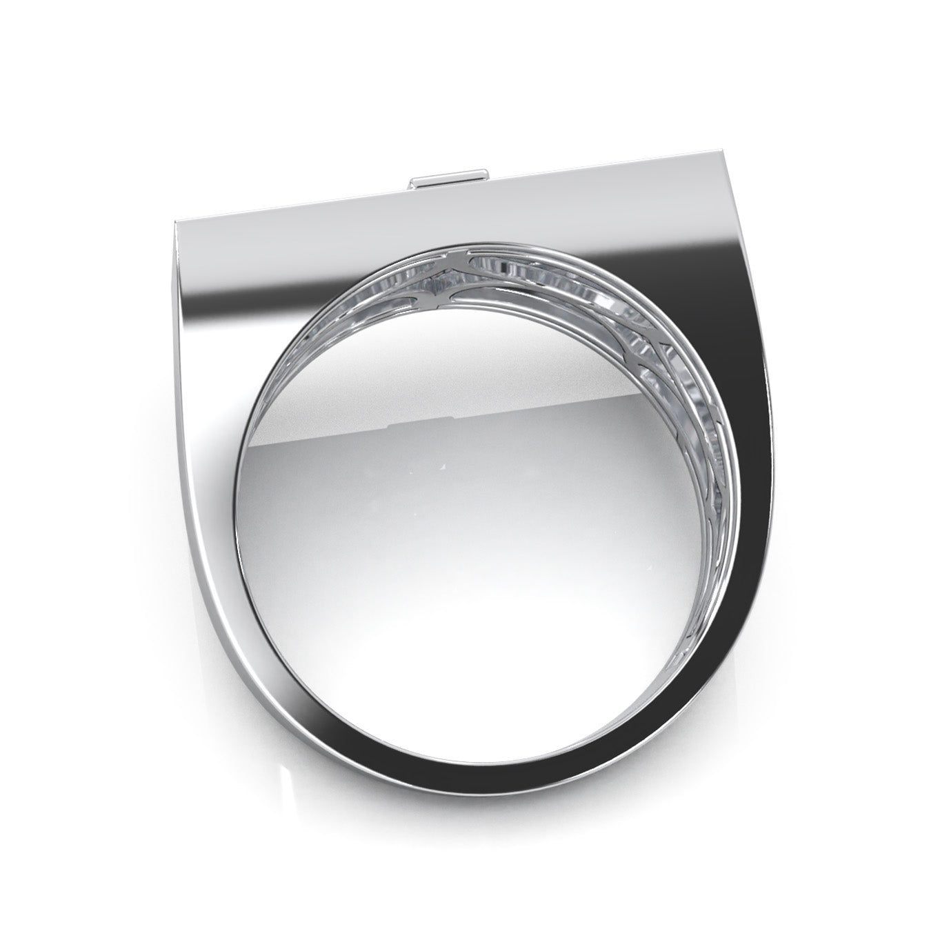 2.10 ct Moissanite Mens Rings in 14k White Gold