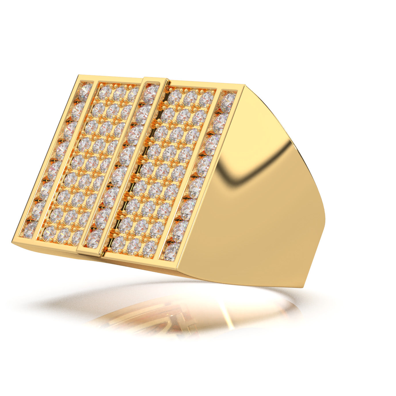 2.10 ct Lab Grown Diamond Mens Rings in 14k Yellow Gold