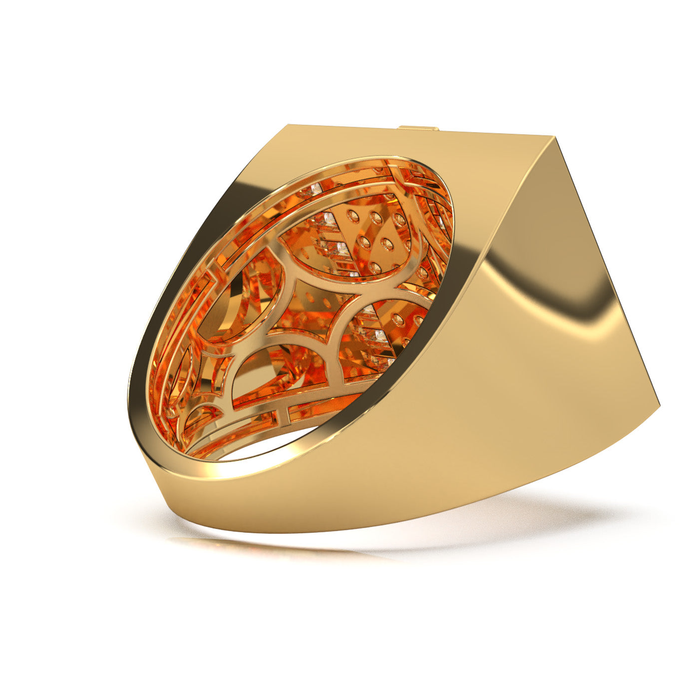 2.10 ct Lab Grown Diamond Mens Rings in 14k Yellow Gold