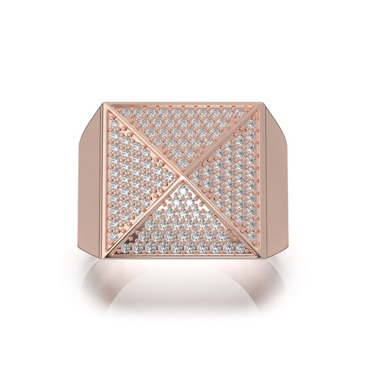 1.10 ct Natural Diamond Mens Rings in 14k Rose Gold