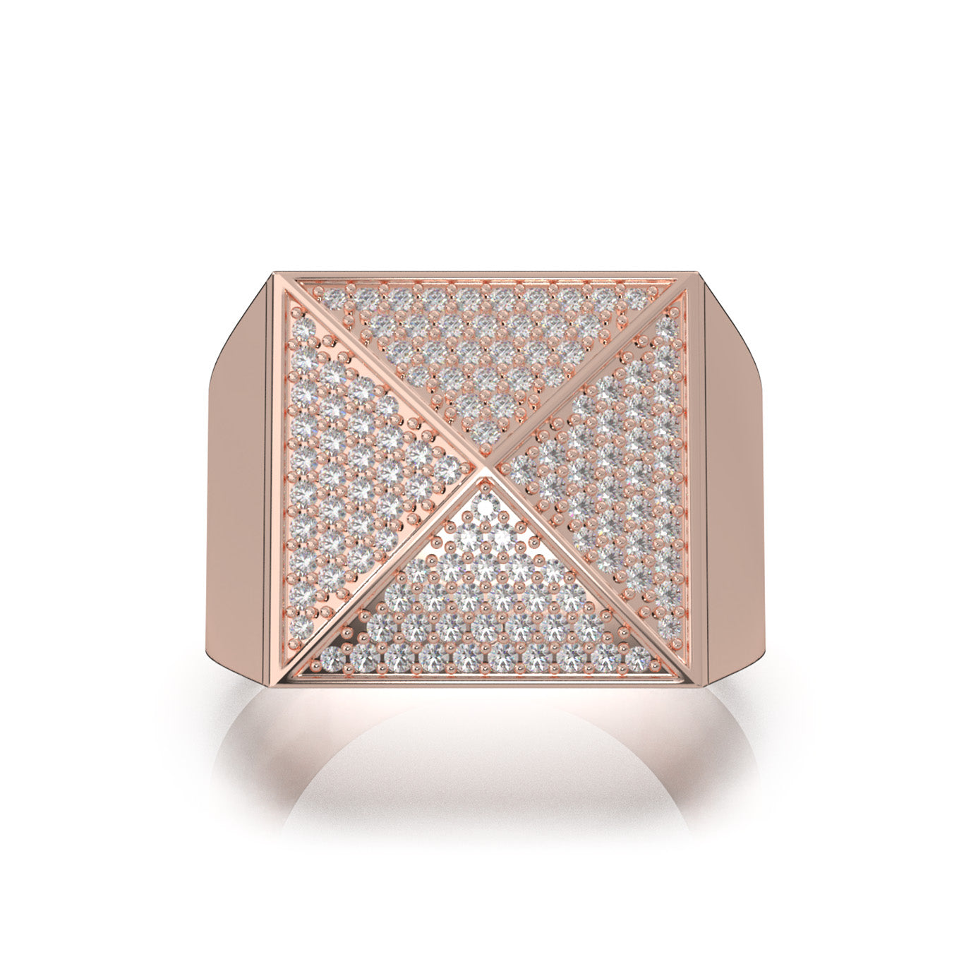 1.10 ct Natural Diamond Mens Rings in 10k Rose Gold