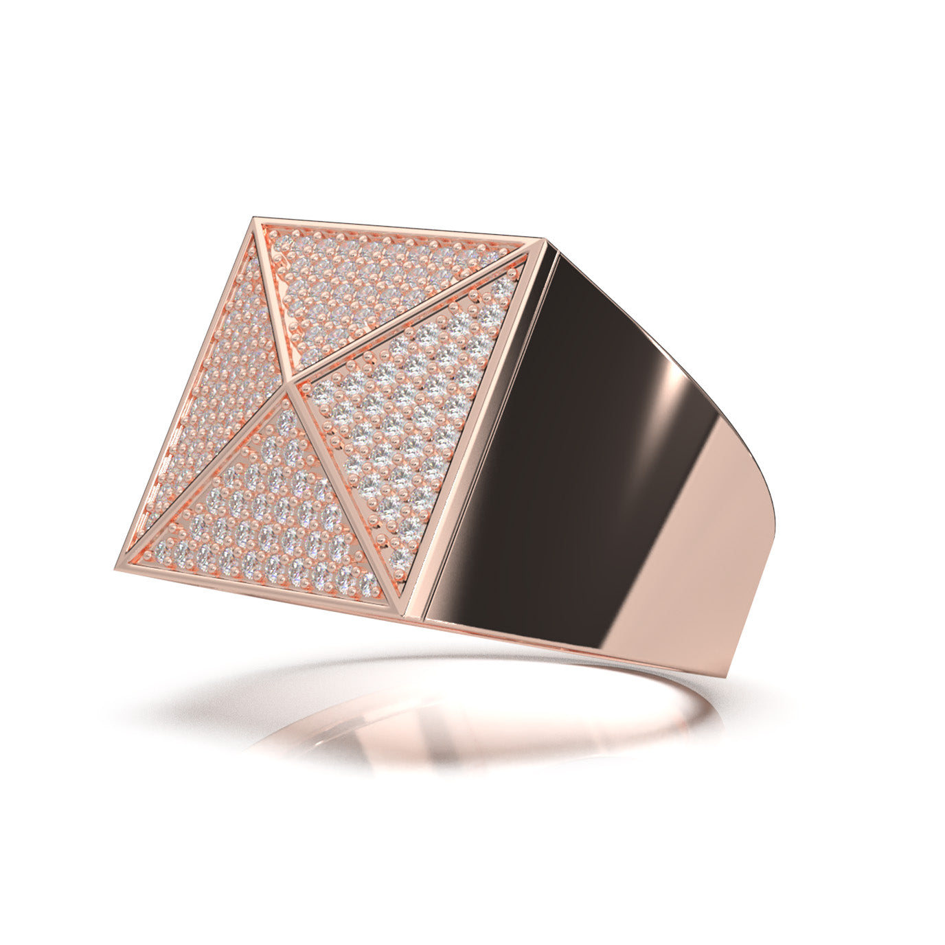 1.10 ct Moissanite Mens Rings in 10k Rose Gold