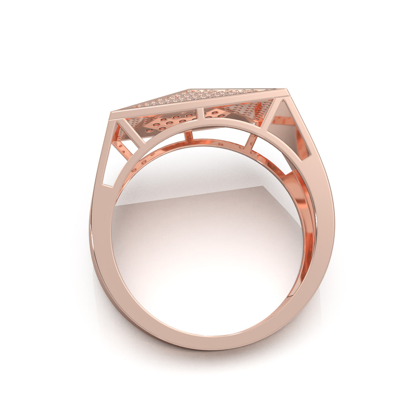 1.10 ct Moissanite Mens Rings in 10k Rose Gold