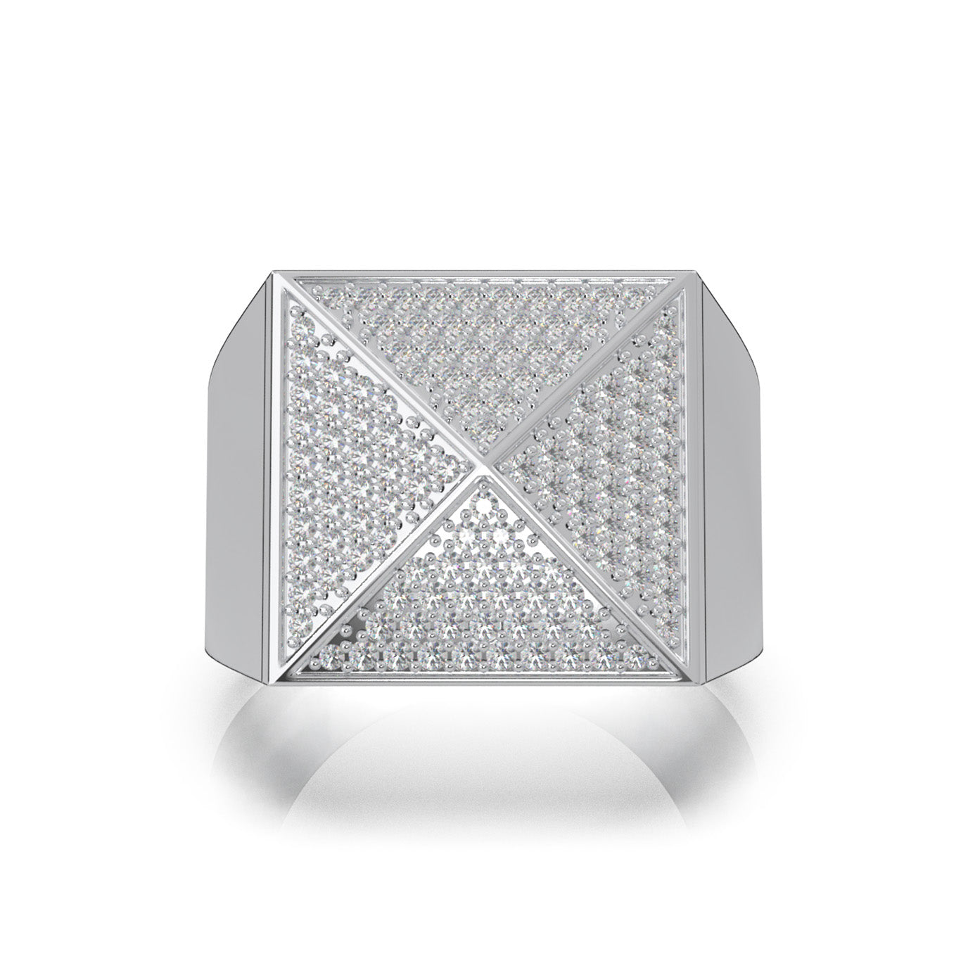 1.10 ct Moissanite Mens Rings in 14k White Gold