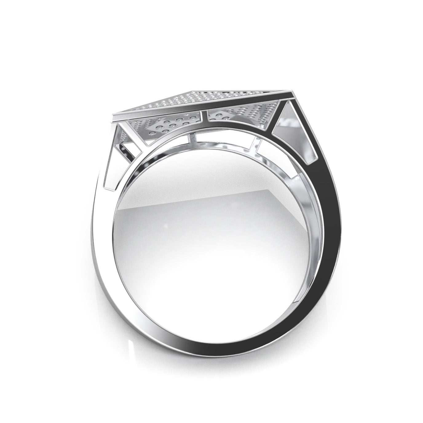 1.10 ct Moissanite Mens Rings in 14k White Gold