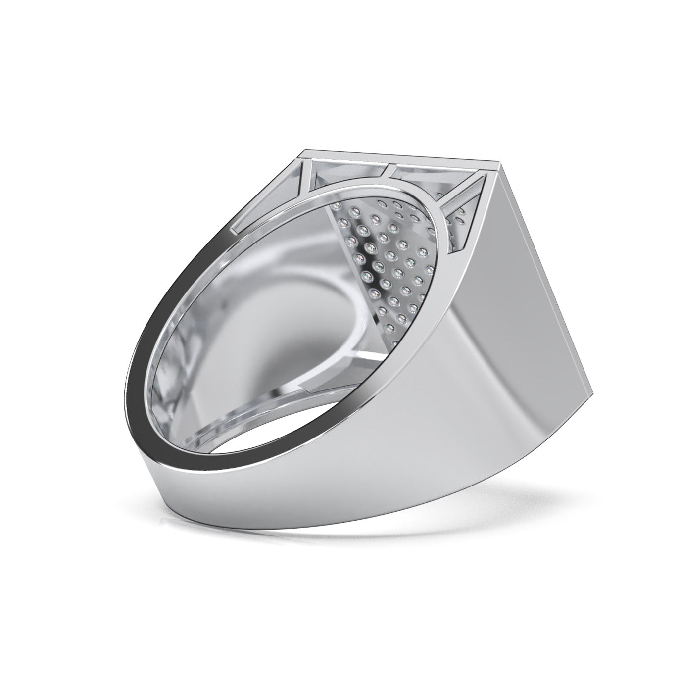 1.10 ct Moissanite Mens Rings in 14k White Gold