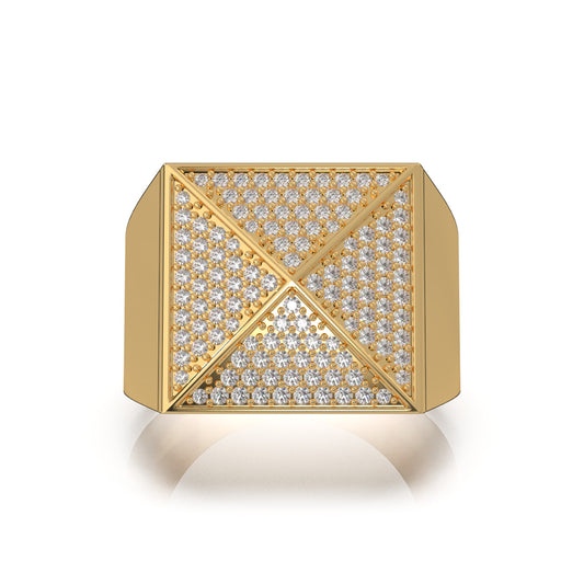 1.10 ct Moissanite Mens Rings in 10k Yellow Gold