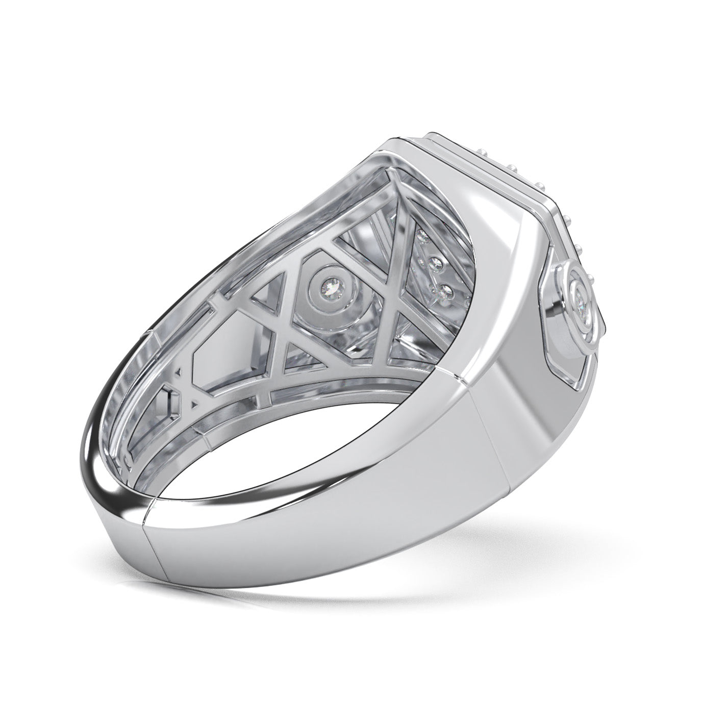 0.80 ct Natural Diamond Mens Rings in 14k White Gold