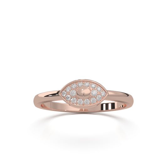 0.10 ct Lab Grown Diamond Fancy Rings in 14k Rose Gold