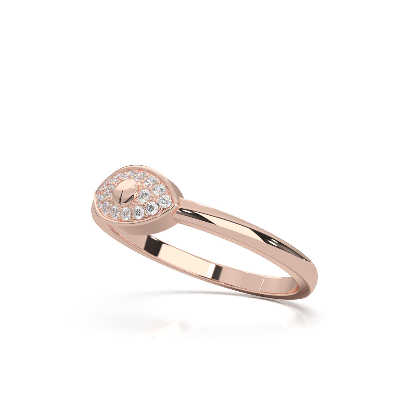 0.10 ct Natural Diamond Fancy Rings in 14k Rose Gold