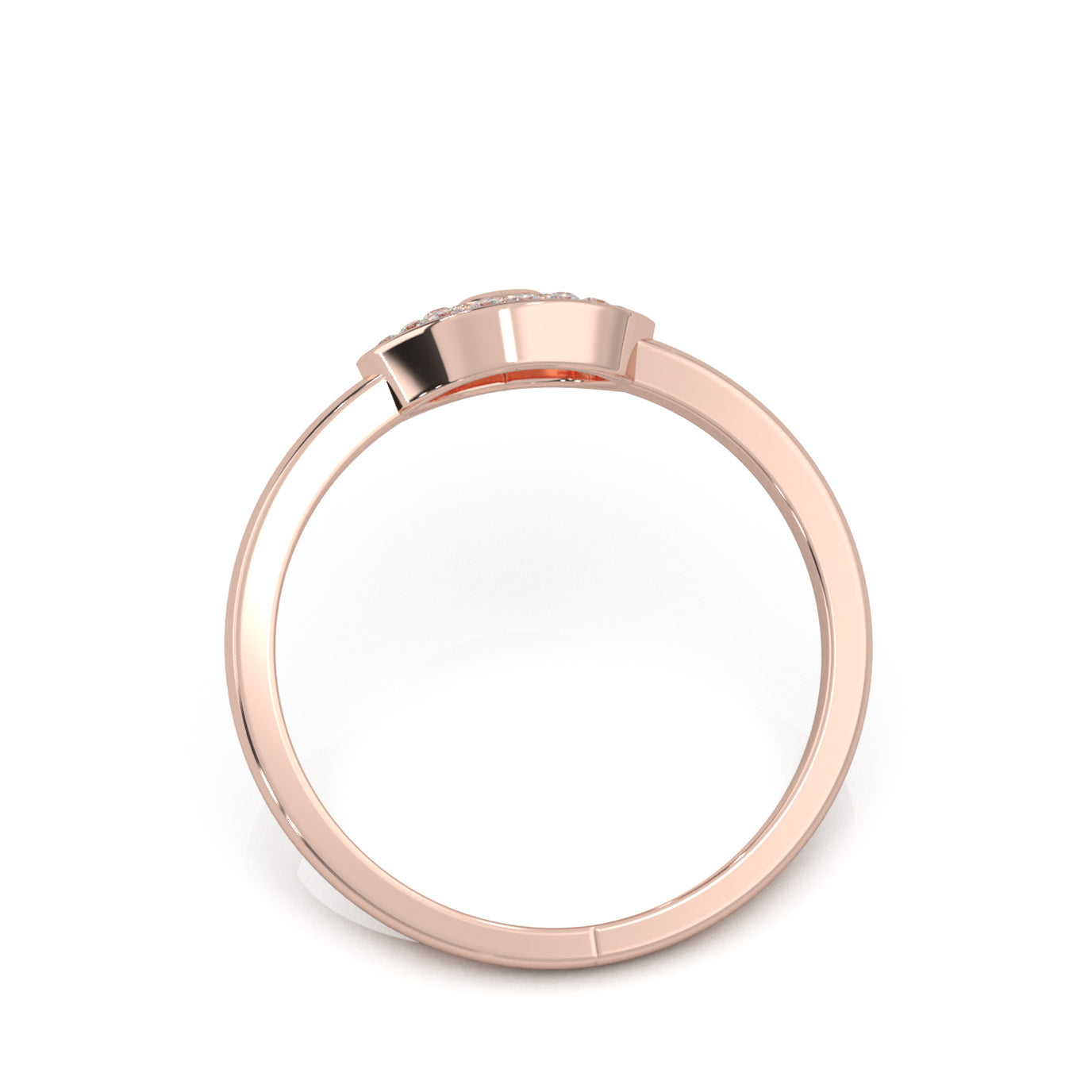 0.10 ct Moissanite Fancy Rings in 14k Rose Gold