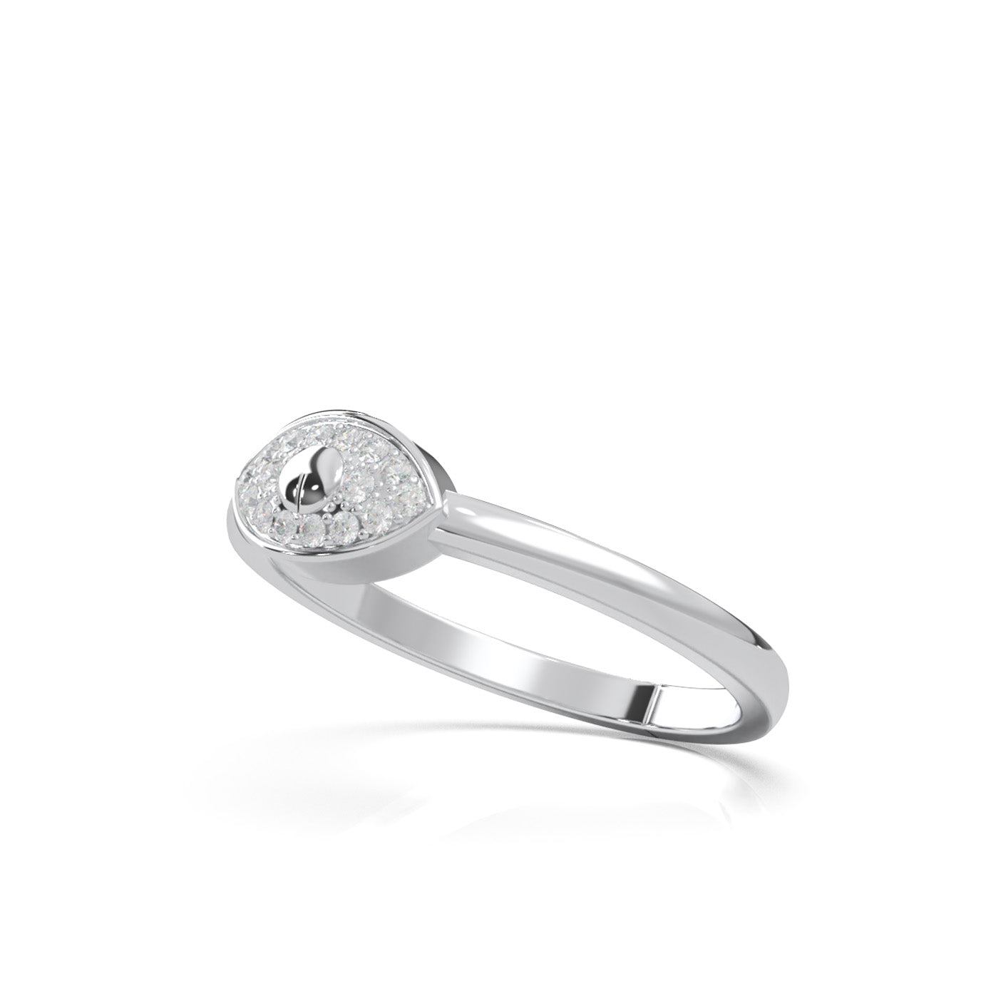 0.10 ct Moissanite Fancy Rings in 10k White Gold