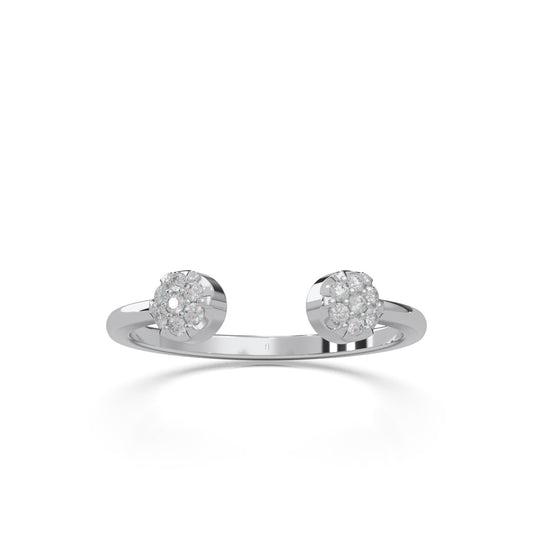 0.15 ct Natural Diamond Fancy Rings in 14k White Gold