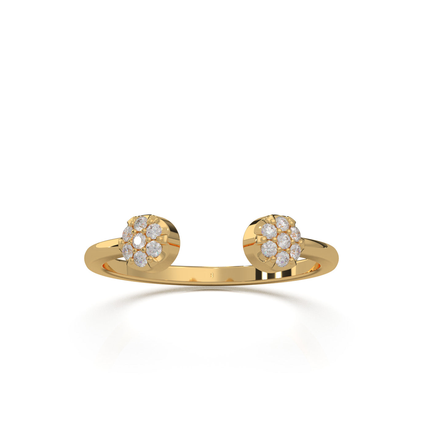 0.15 ct Moissanite Fancy Rings in 14k Yellow Gold