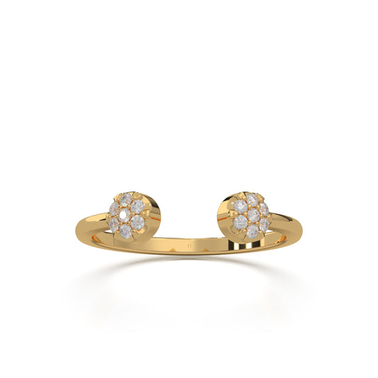 0.15 ct Moissanite Fancy Rings in 14k Yellow Gold