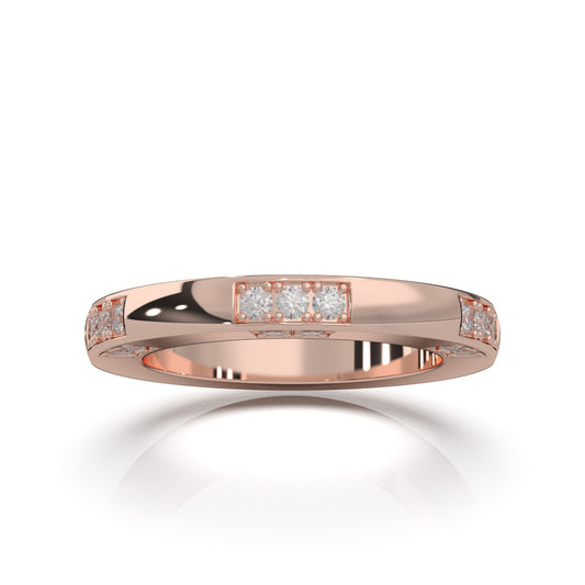 0.60 ct Lab Grown Diamond Wedding Bands in 14k Rose Gold