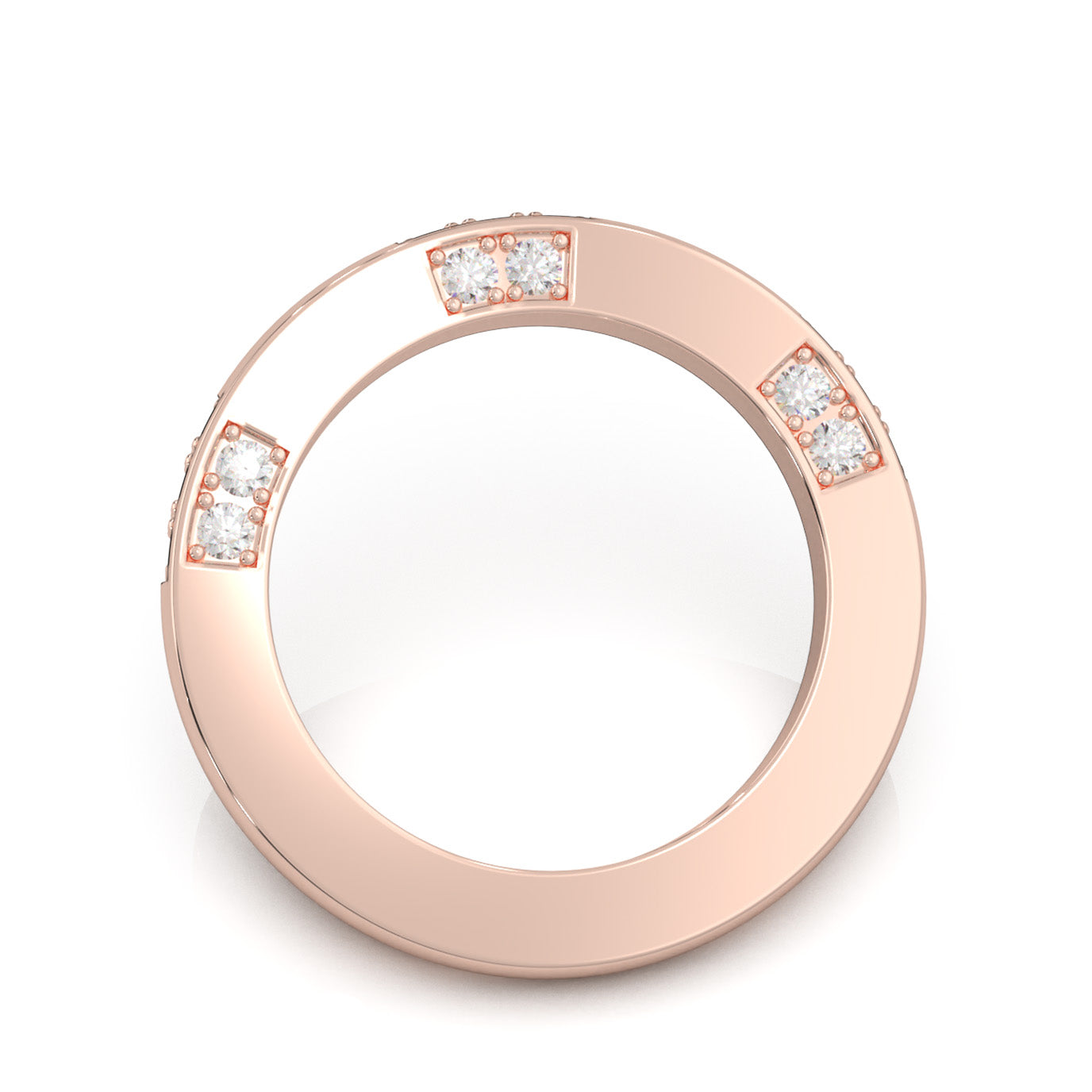 0.60 ct Moissanite Wedding Bands in 10k Rose Gold