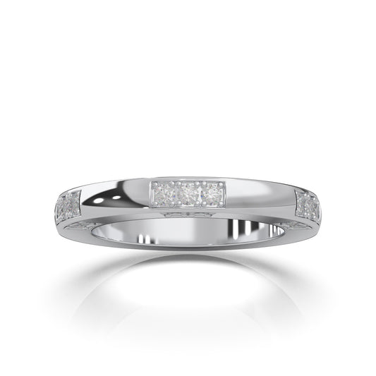 0.60 ct Natural Diamond Wedding Bands in 14k White Gold