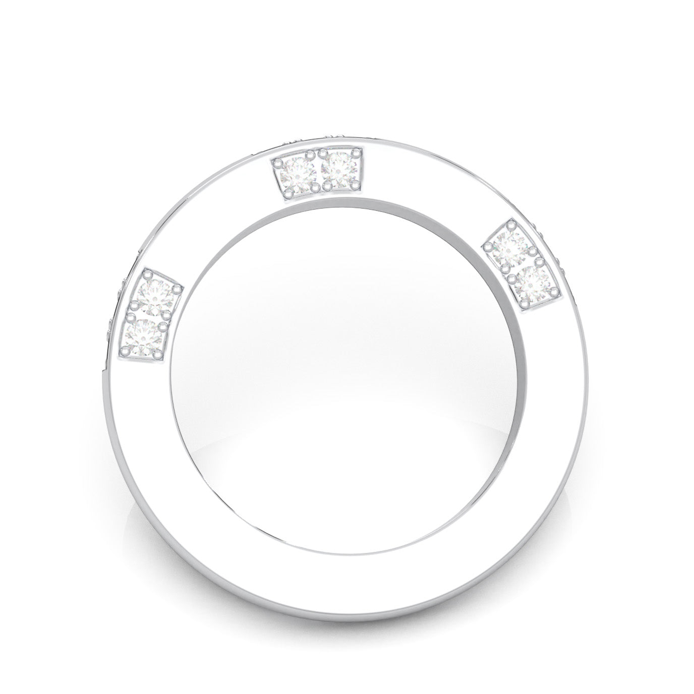 0.60 ct Natural Diamond Wedding Bands in 14k White Gold