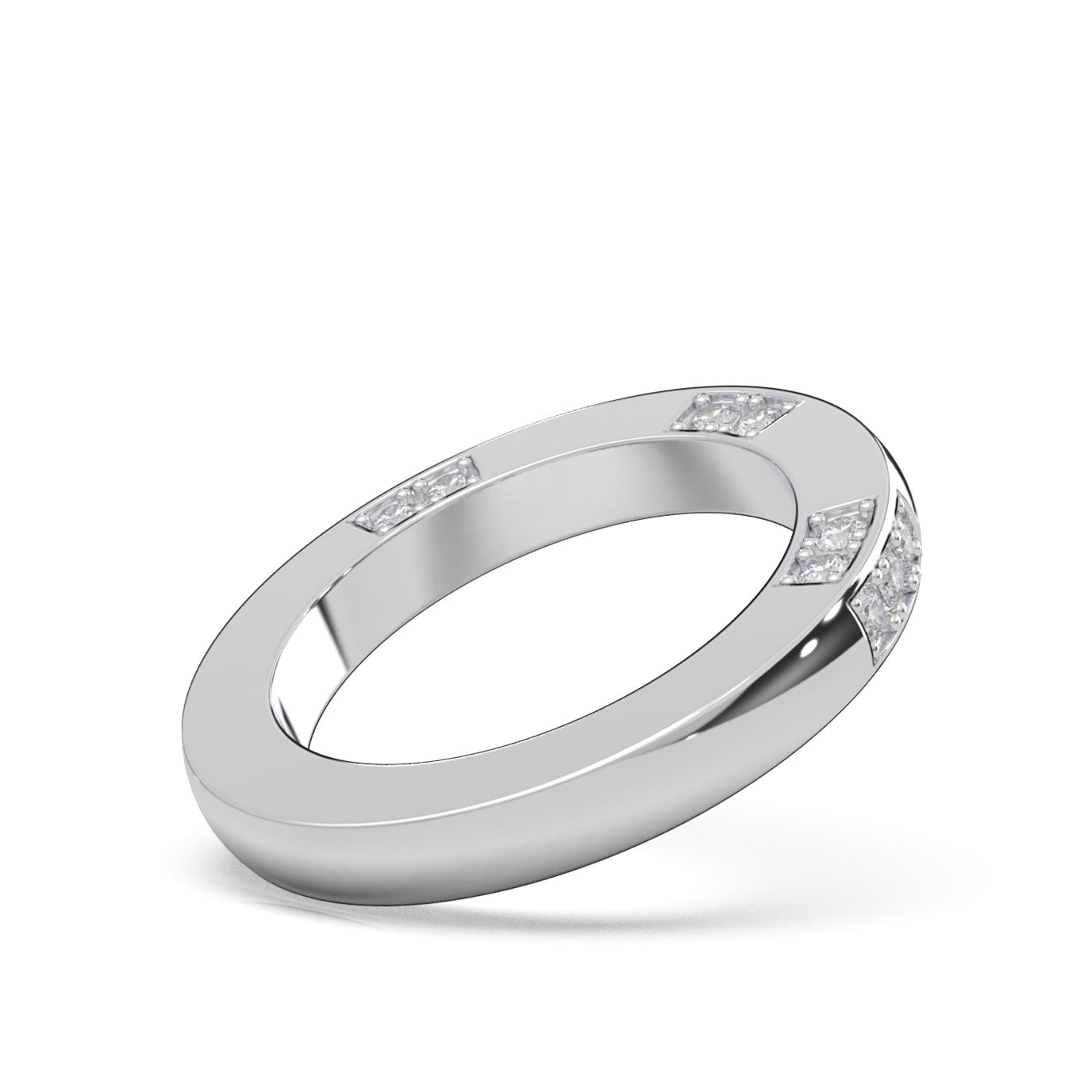 0.60 ct Moissanite Wedding Bands in 10k White Gold