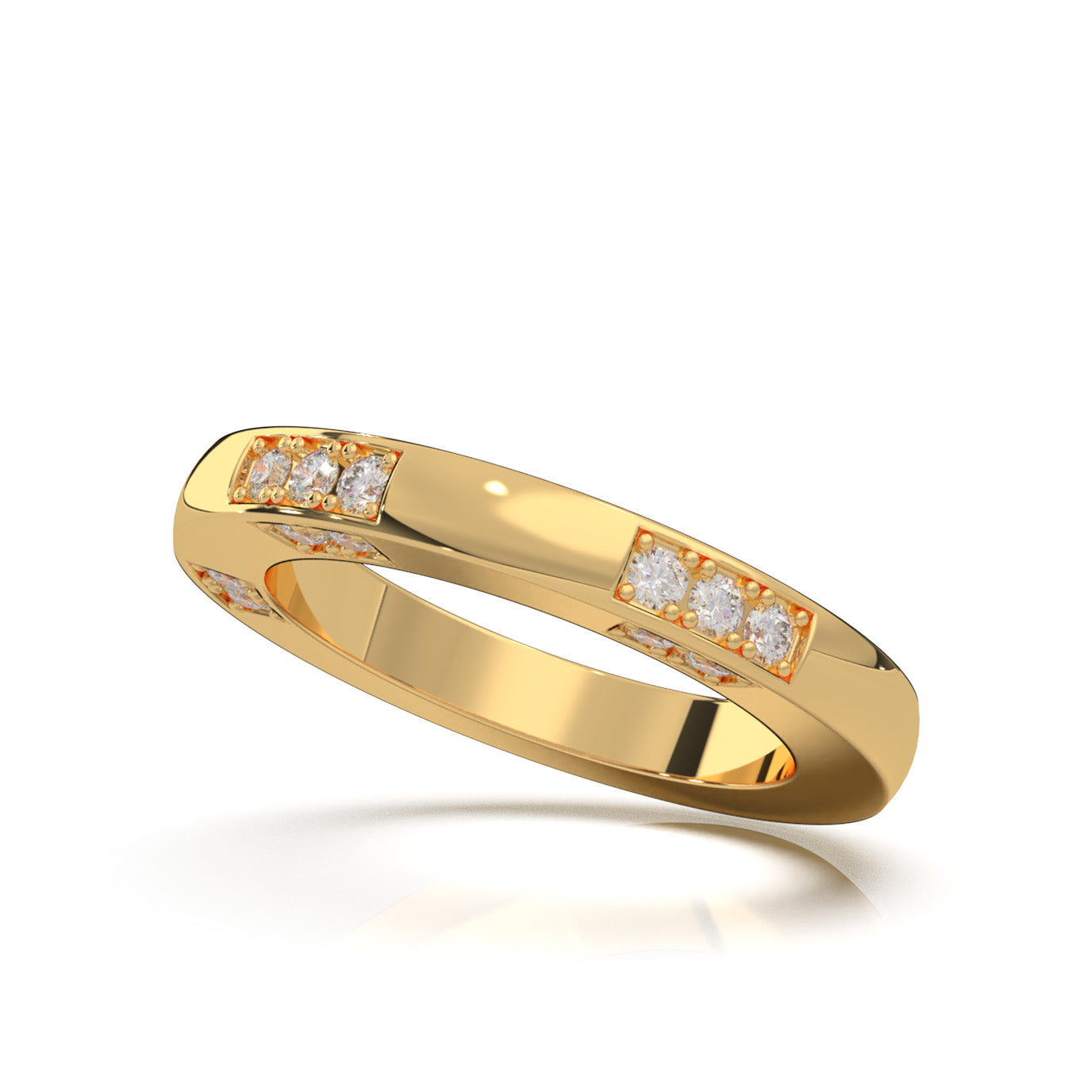 0.60 ct Natural Diamond Wedding Bands in 10k Yellow Gold