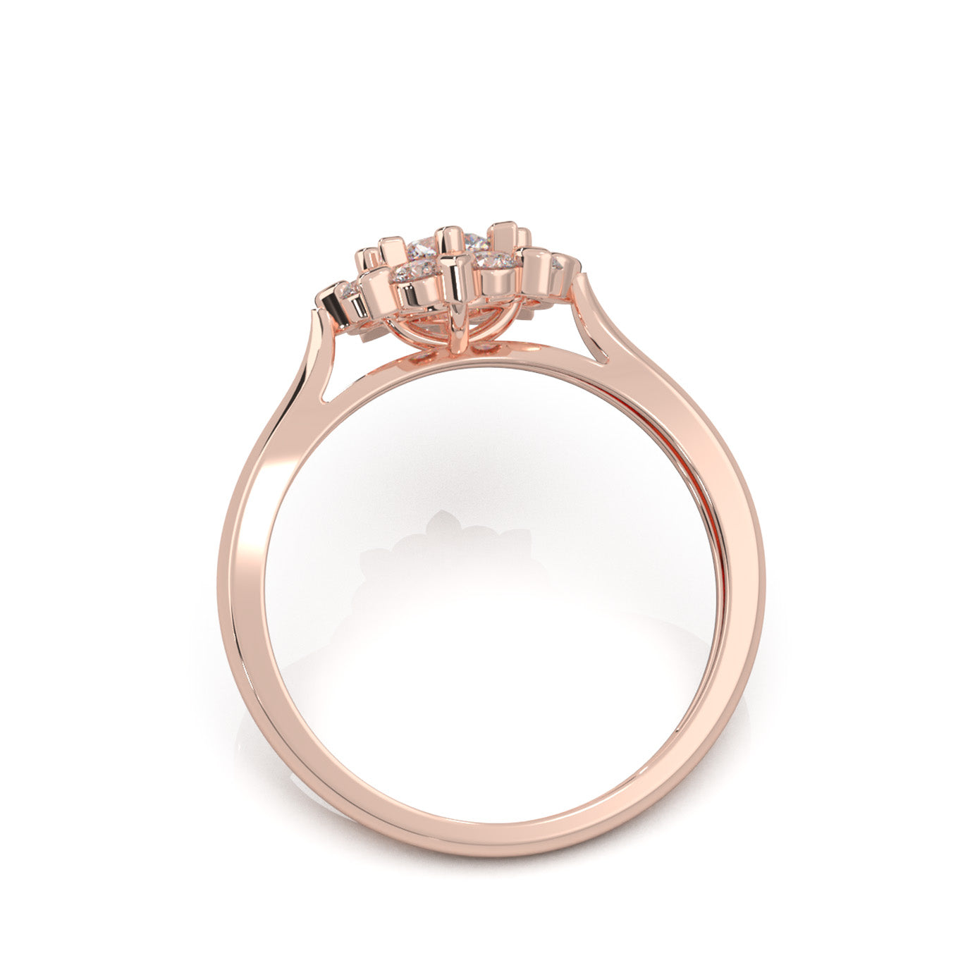 0.85 ct Moissanite Engagement Rings in 14k Rose Gold