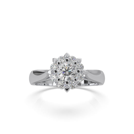 0.85 ct Moissanite Engagement Rings in 10k White Gold