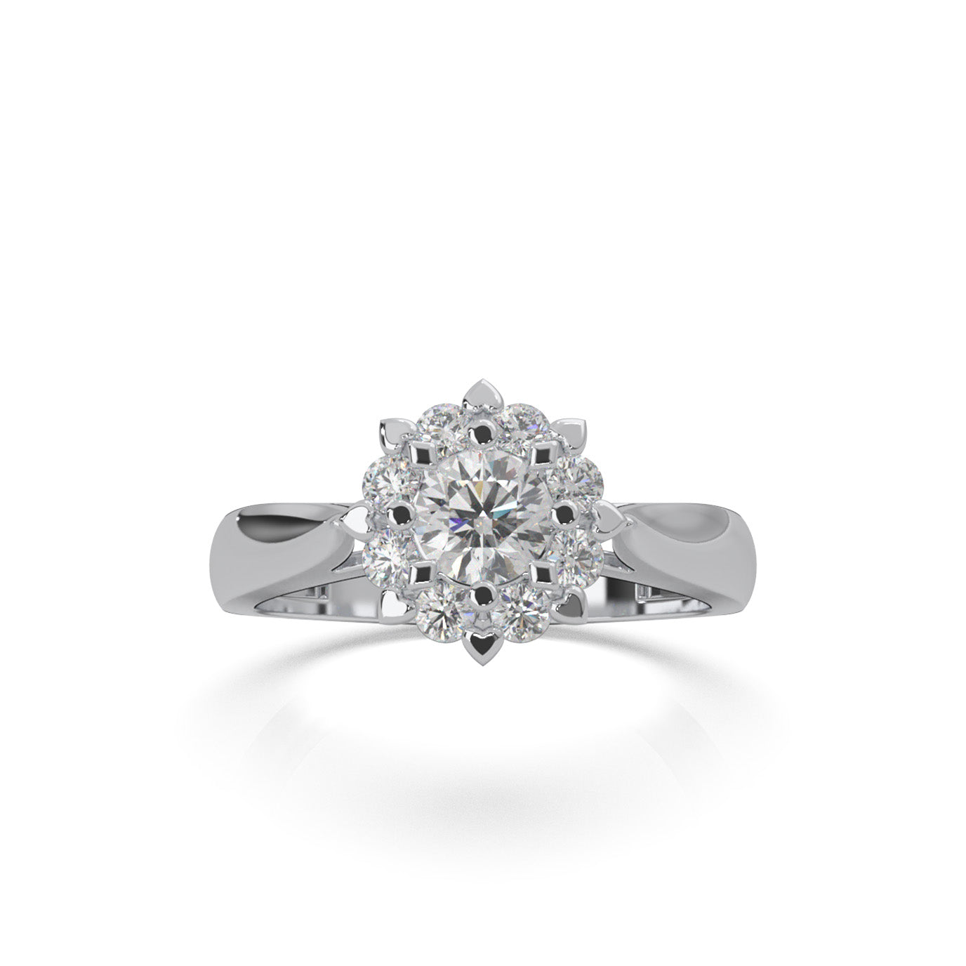 0.85 ct Lab Grown Diamond Engagement Rings in 14k White Gold