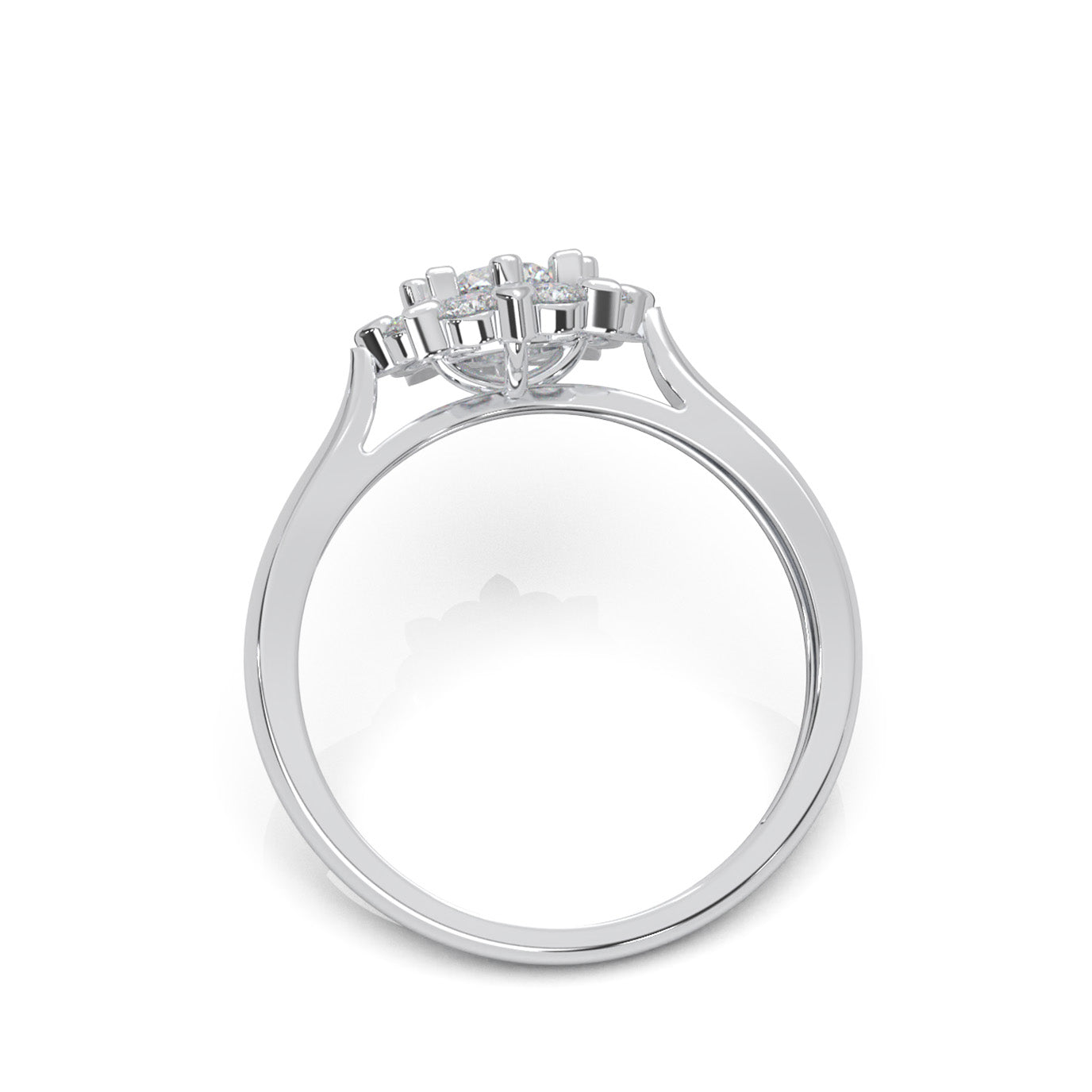 0.85 ct Moissanite Engagement Rings in 14k White Gold