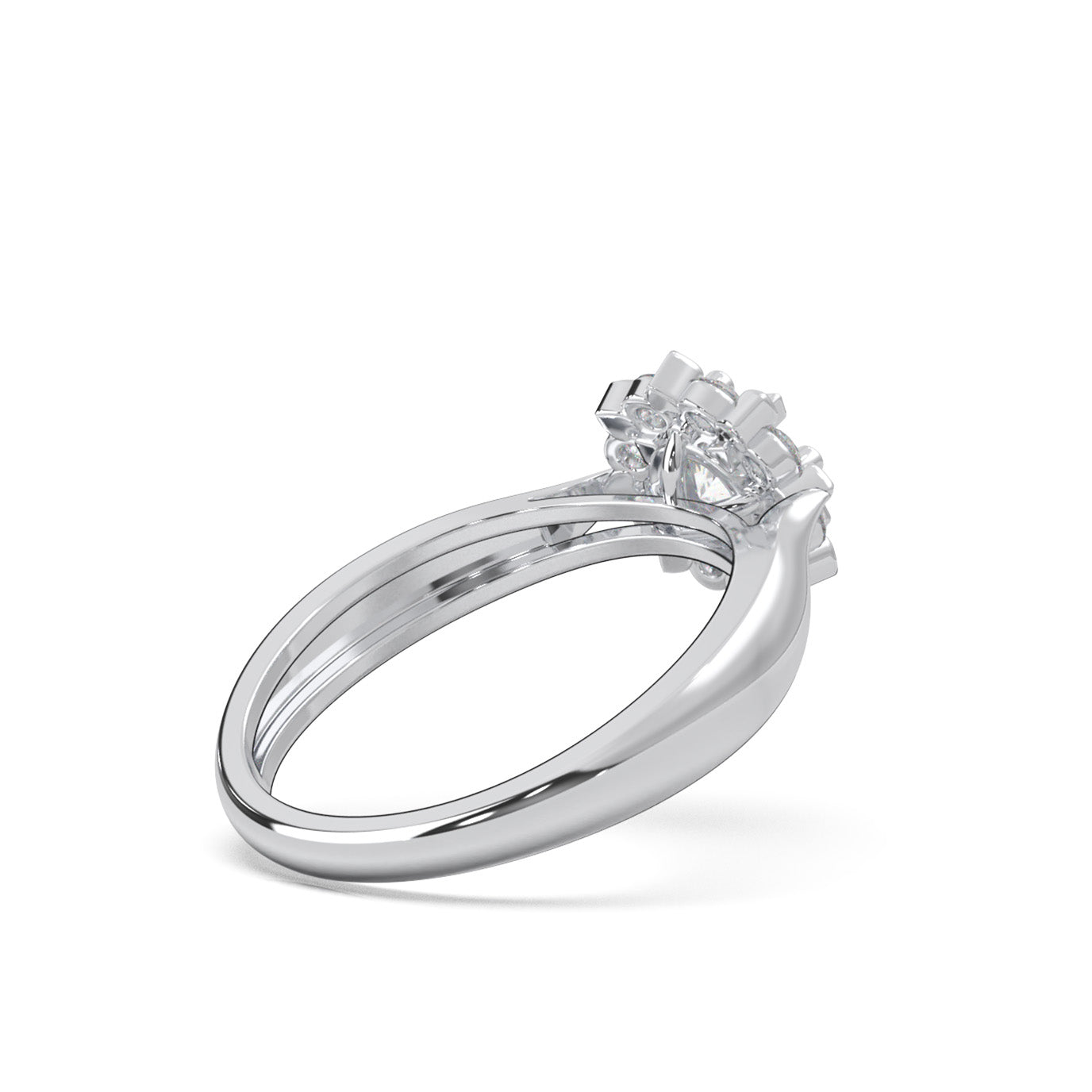 0.85 ct Moissanite Engagement Rings in 10k White Gold