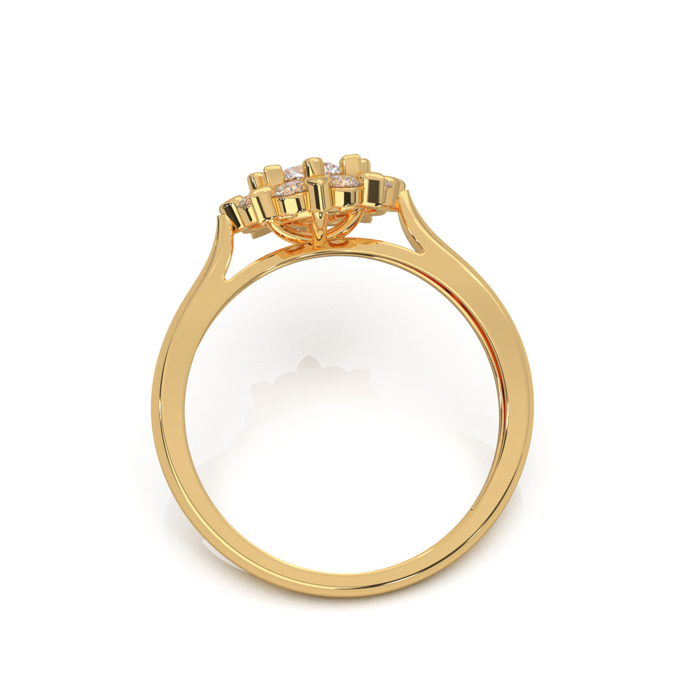 0.85 ct Moissanite Engagement Rings in 10k Yellow Gold