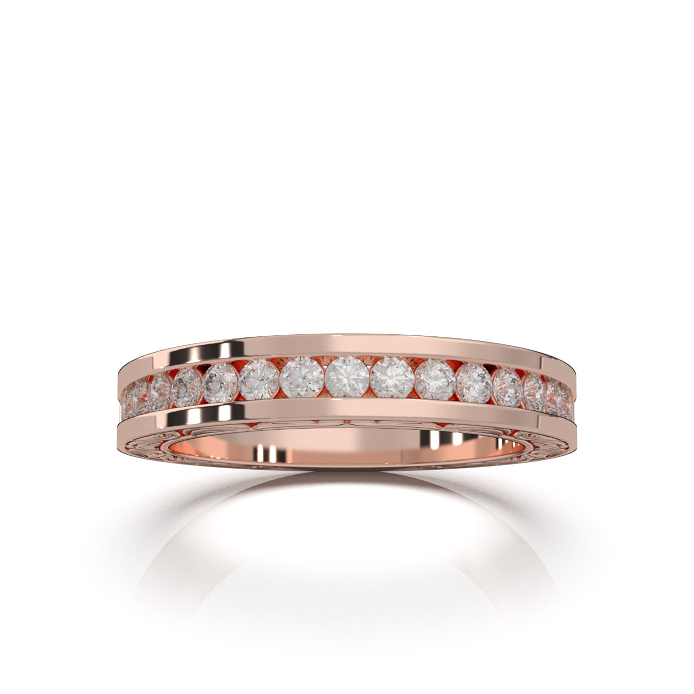 0.60 ct Moissanite Wedding Bands in 10k Rose Gold