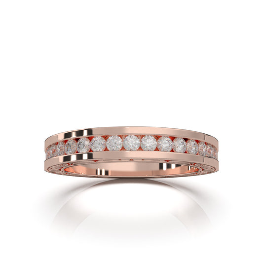 0.60 ct Moissanite Wedding Bands in 14k Rose Gold