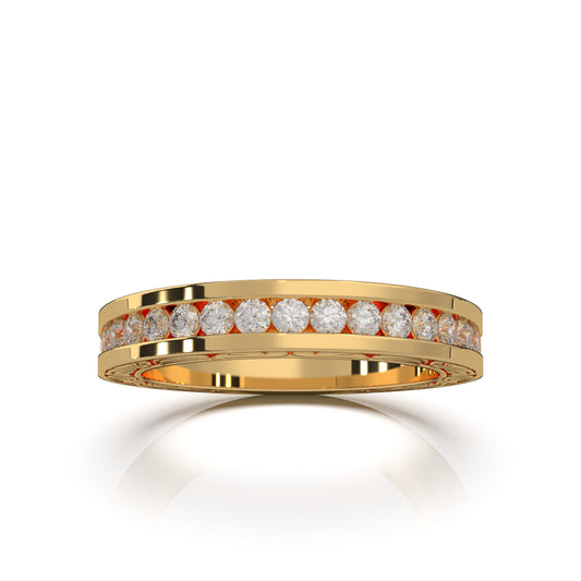 0.60 ct Natural Diamond Wedding Bands in 10k Yellow Gold