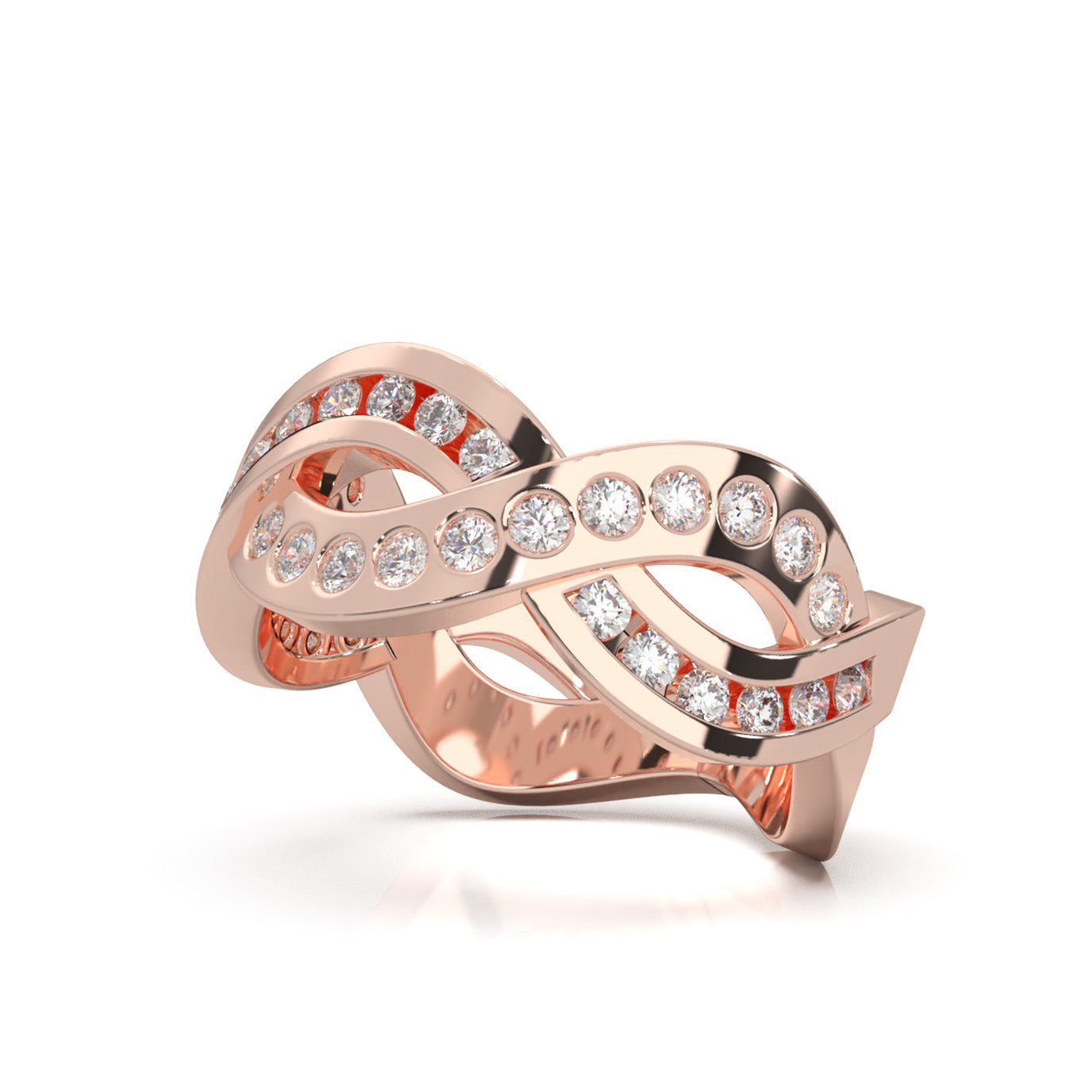 0.80 ct Natural Diamond Wedding Bands in 10k Rose Gold