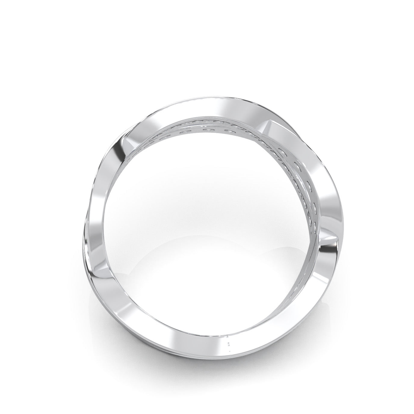 0.80 ct Moissanite Wedding Bands in 10k White Gold