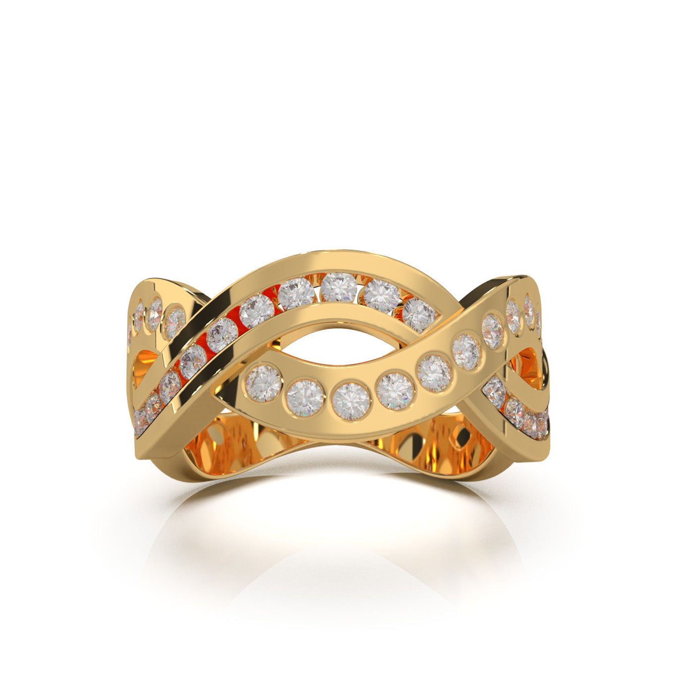 0.80 ct Natural Diamond Wedding Bands in 14k Yellow Gold