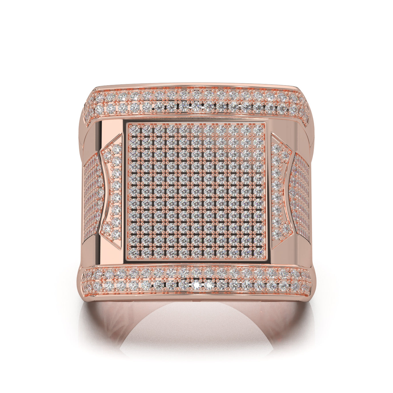 1.60 ct Moissanite Mens Rings in 14k Rose Gold