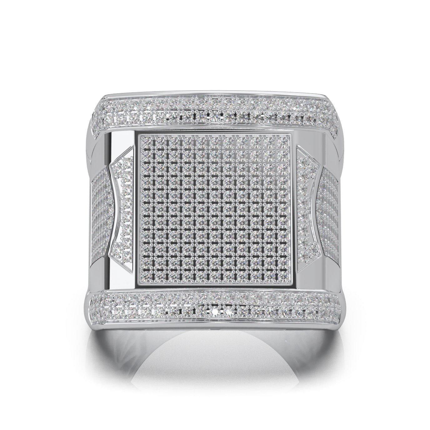 1.60 ct Lab Grown Diamond Mens Rings in 14k White Gold