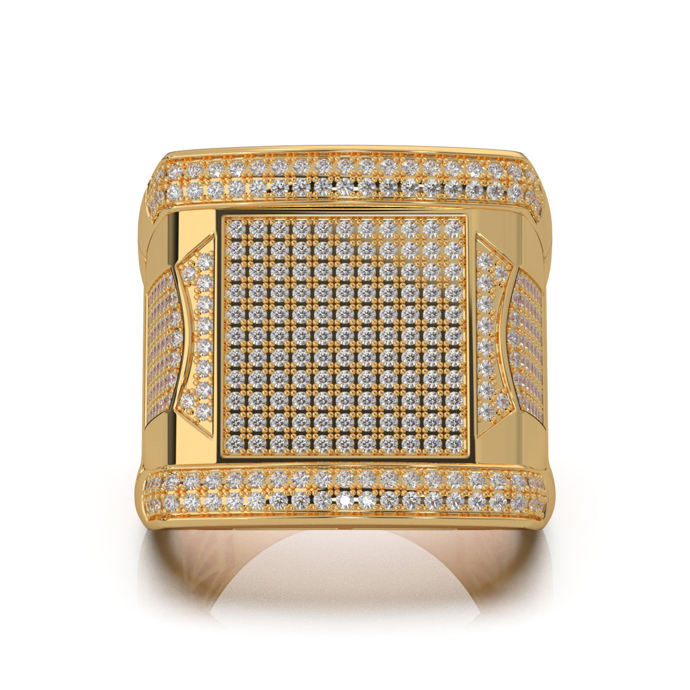 1.60 ct Moissanite Mens Rings in 10k Yellow Gold