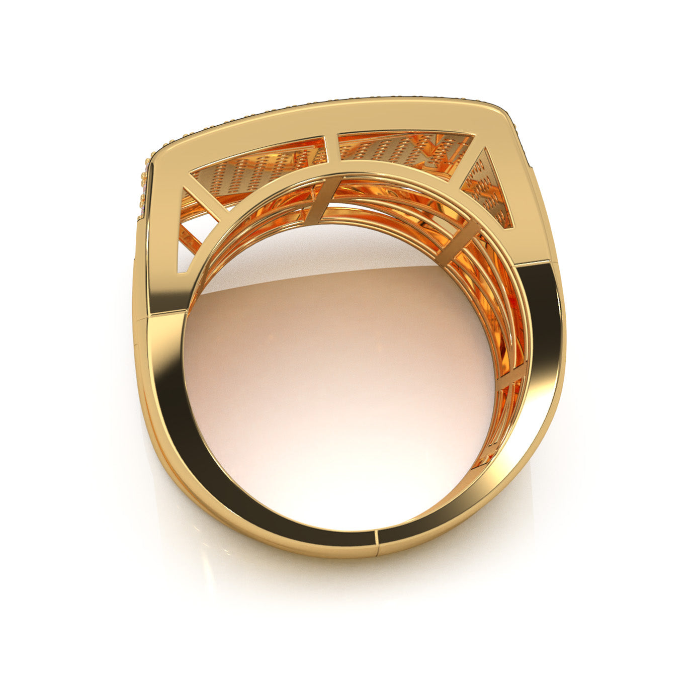 1.60 ct Moissanite Mens Rings in 14k Yellow Gold