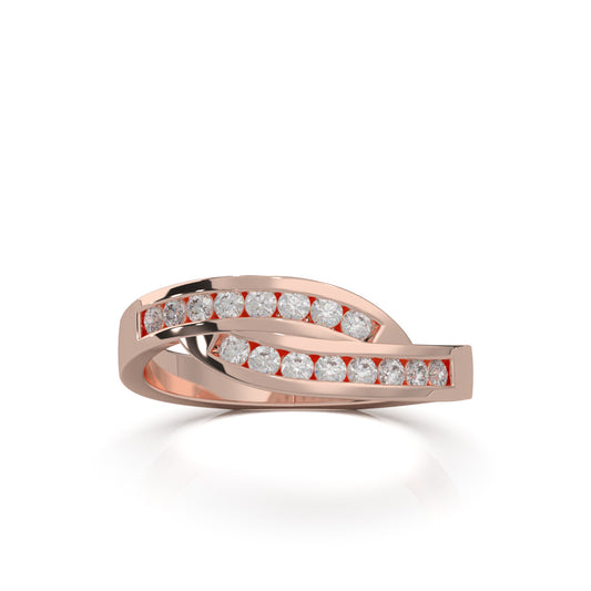 0.40 ct Lab Grown Diamond Wedding Bands in 14k Rose Gold