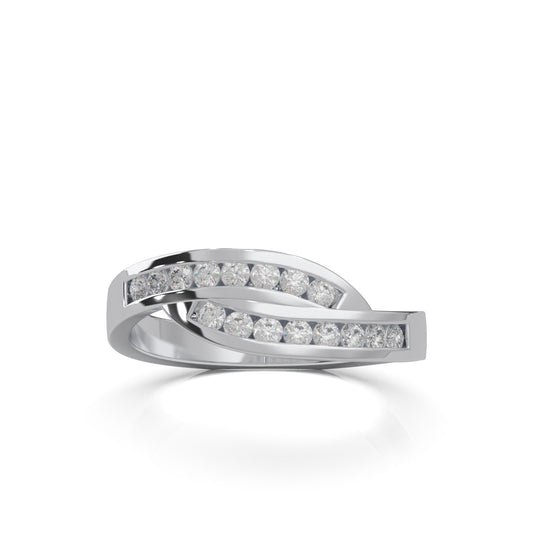 0.40 ct Moissanite Wedding Bands in 10k White Gold