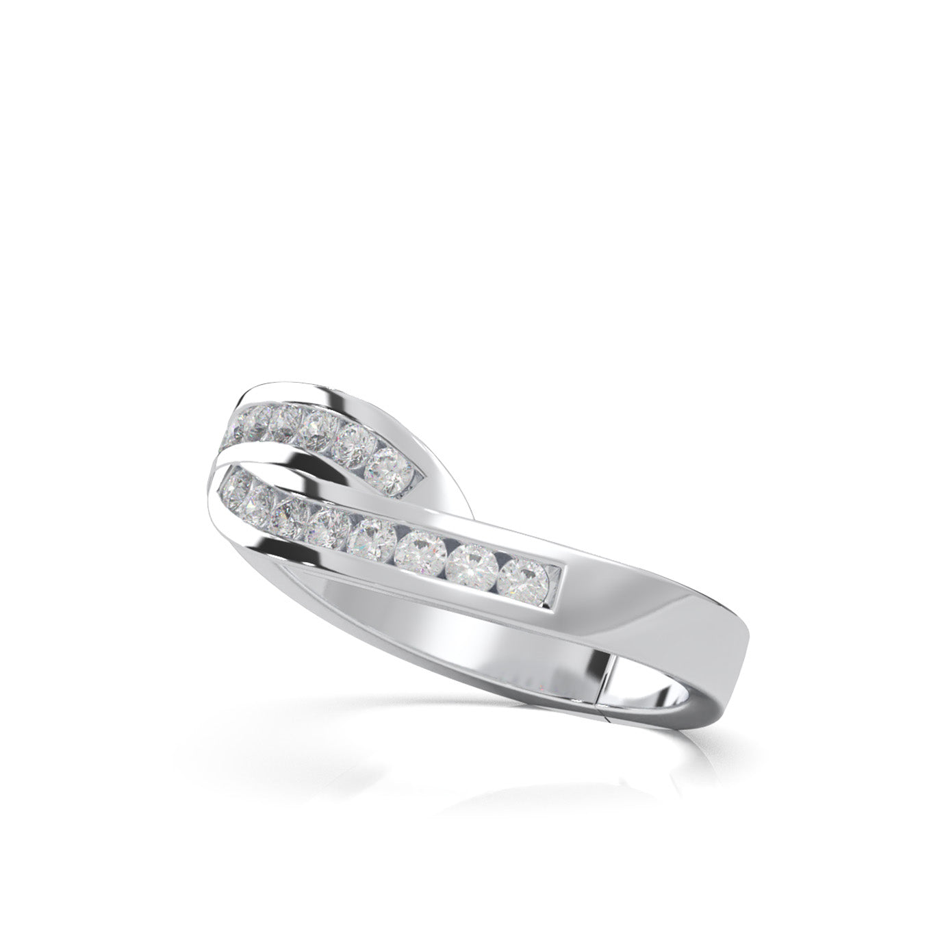 0.40 ct Moissanite Wedding Bands in 10k White Gold